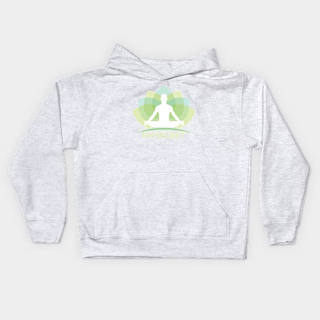 yoga Kids Hoodie by graphicganga